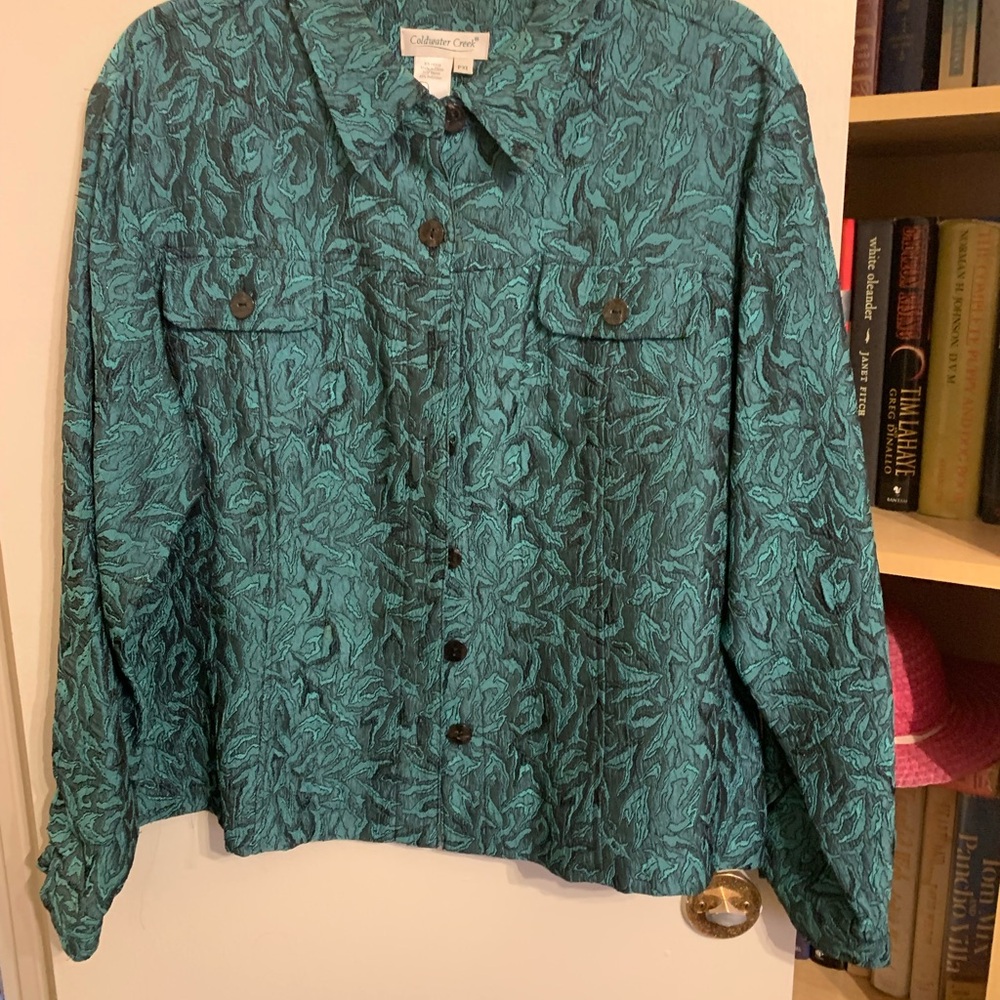 Coldwater Creek Teal Button-Up Jacket